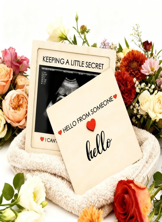 CYUXING Baby Announcement Sign, Surprise Pregnancy Announcement for Grandparents Ultrasound Picture Frames Gift Supplies, First Time Grandparents Gift Good Wood Material Not Easily Damaged - Image 3